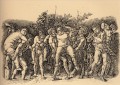 Bacchanal mit Silen Renaissance Maler Andrea Mantegna